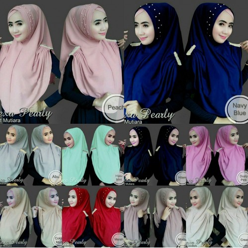 Jilbab Instan Terbaru 2020 Hijab Instant Arabian Lipit Non Pet Renda Mutiara Kekinian Murah Terlaris