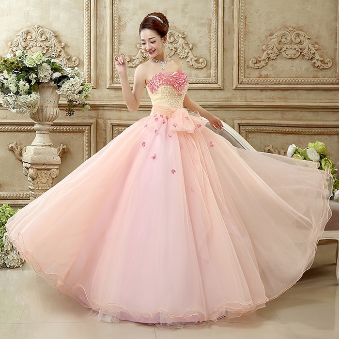 Gaun Pengantin 0020616 Pink Wedding Gown Wedding Dress