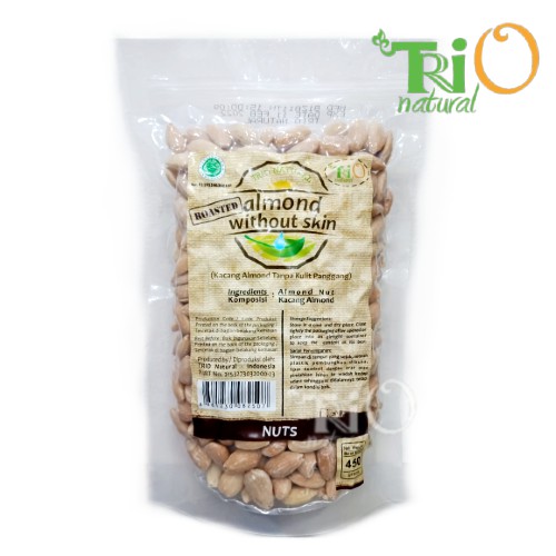 

Trio Natural Almond Whole Without Skin Roasted 450 gram