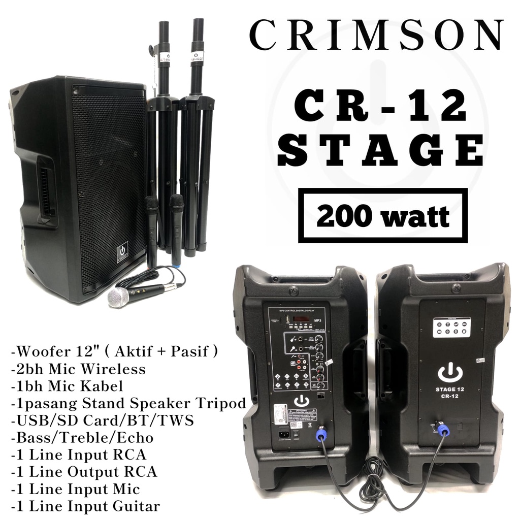 PAKET SPEAKER CRIMSON STAGE 12 STAGE12 STAGE CR12 ORIGINAL
