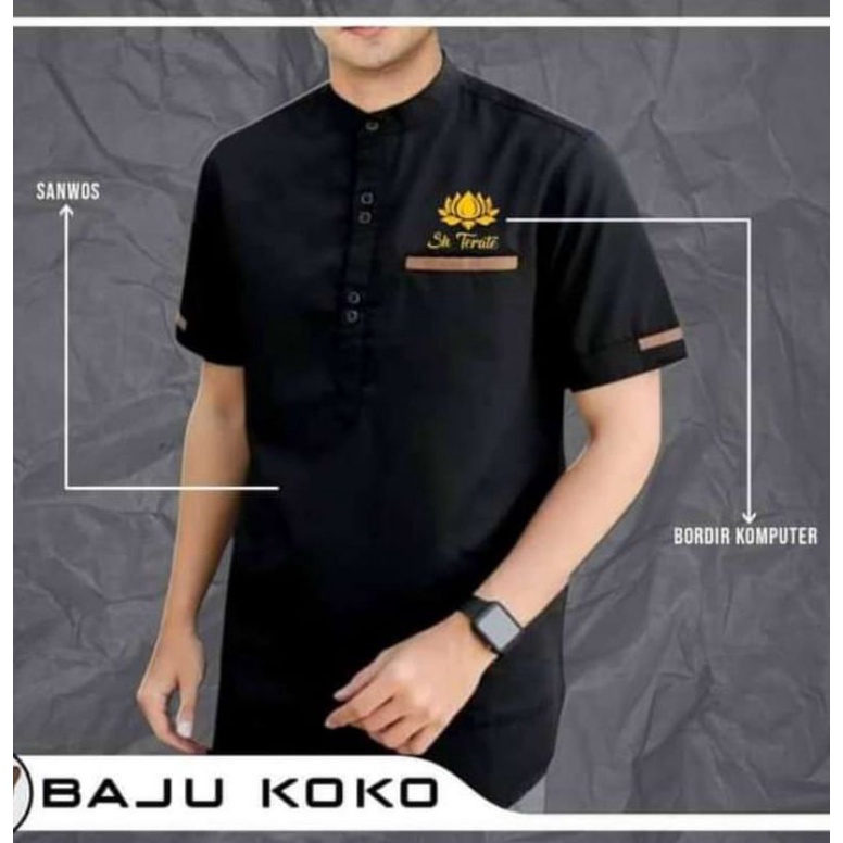 KEMEJA PSHT KURTA PAKISTAN ORIGINAL KATUN TOYOBO-Baju Koko PSHT Kurta PSHT Logo Terate Emas-KEMEJA P