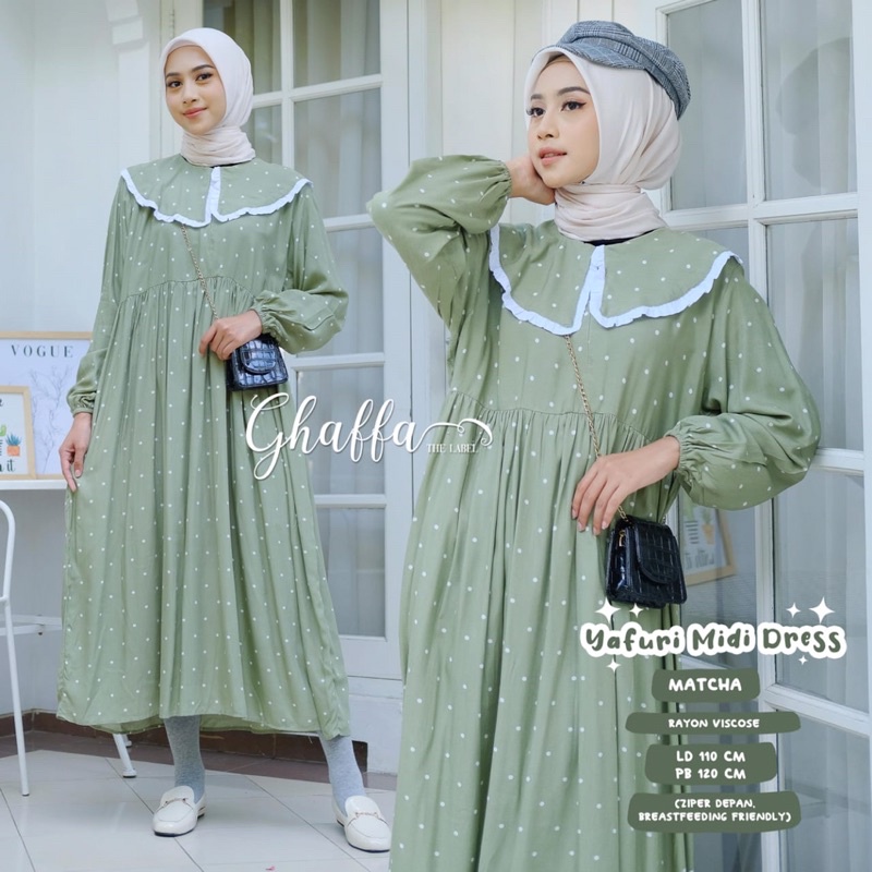 ANGGRAINI ~ GHAFFA ~ YAFURI MIDI DRESS ORIGINAL PRODUCT BY GHAFFA THE LABEL