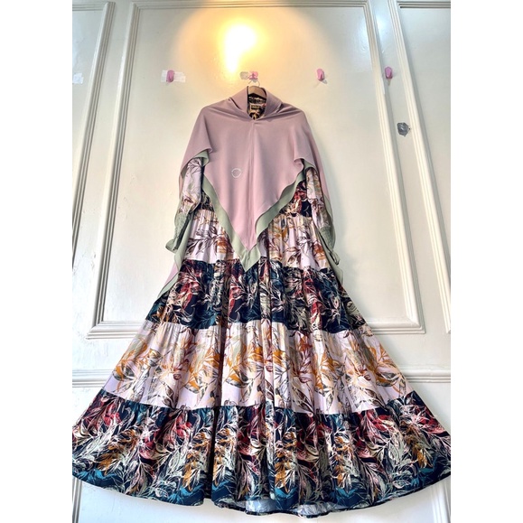 Danisa Homey Dress Set by Poppy Syari Original 100% Premium Gamis Set Khimar Daily Dress Bergo Hijab-1