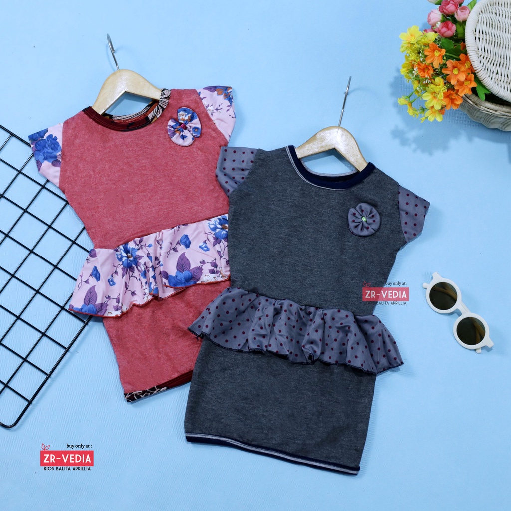 Dress Lori Bayi 3-18 Bulan  / Dres Baby Anak Perempuan Baju Pesta Lengan Pendek Murah Harian Adem