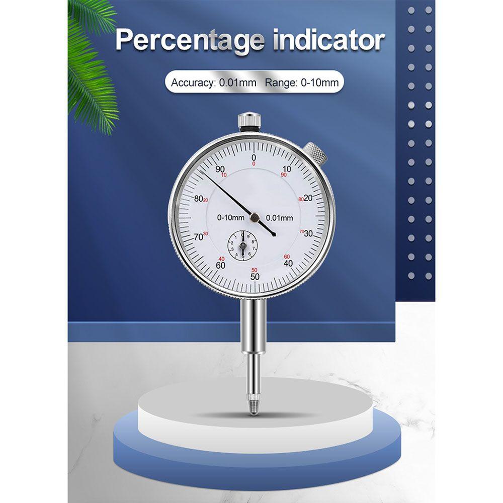 Solighter Dial Indicator Gauge Point Set 0-10mm Lug Back Resolusi 0.01 Dial &amp; Test Indicator Steel