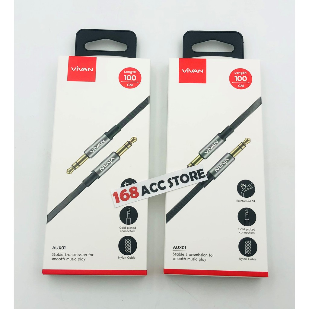KABEL AUX VIVAN AUX 01 / AUX AUDIO CABLE Hi-Fi SOUND GOLD PLATE JACK 3.5MM / KABEL AUDIO AUX