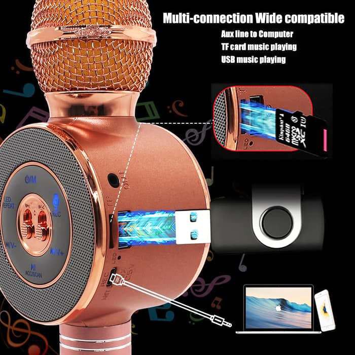 Bluetooth Wireless Karaoke Microphone Speaker / Mikrofon Mic Smule WS668