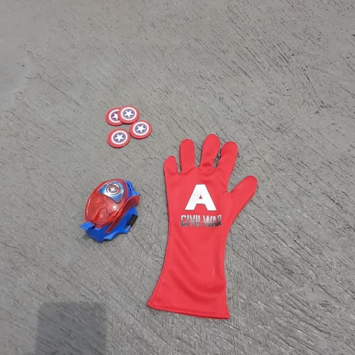 Set Mainan Anak Avenger Tameng sensor getaran Topeng Kapten Amerika mainan superhero marvel avengers shild