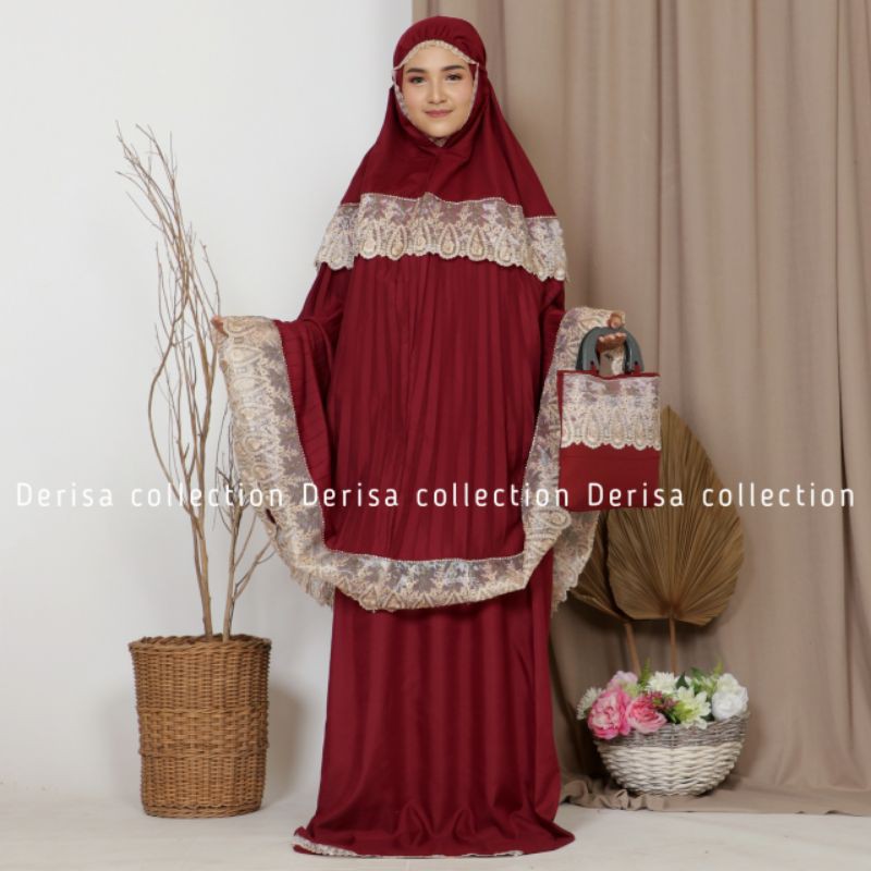 Mukena Plisket Bordir Dewasa Mata Swarovsk