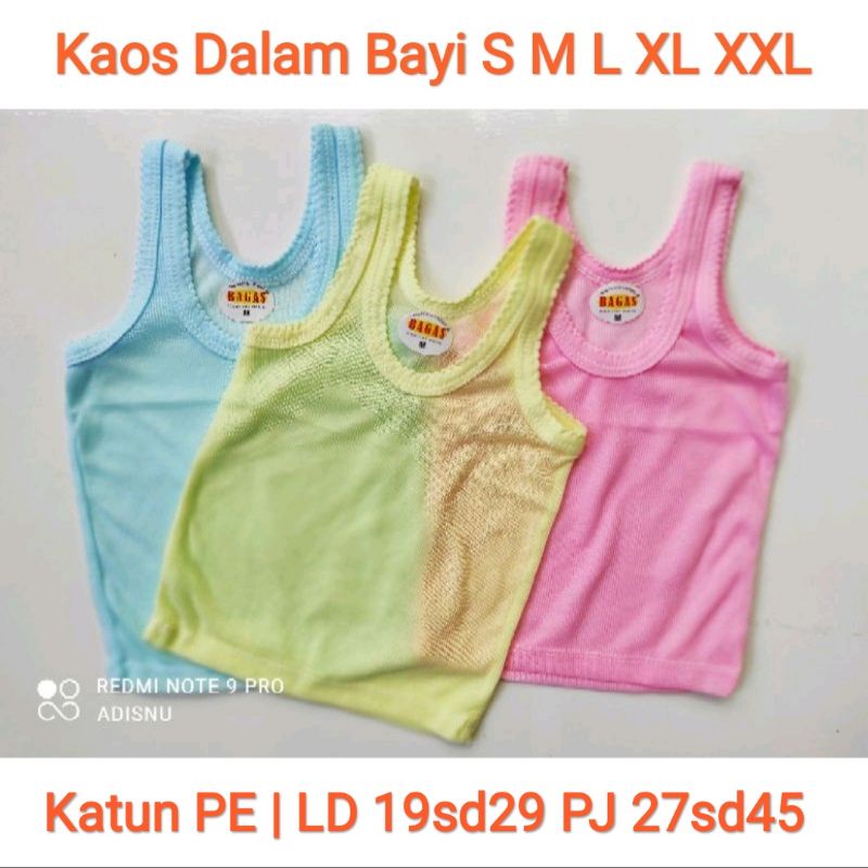 Bagas Kaos Dalam Singlet Anak Bayi Warna Polos Murah