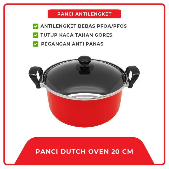 Maspion Panci Dutch Oven Pegangan Ebonit 20 Cm - Panci Antilengket