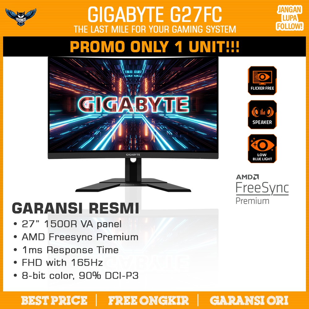 GIGABYTE G27FC 165Hz 1ms CURVED GAMING MONITOR 27&quot; LED A-EK CSOT