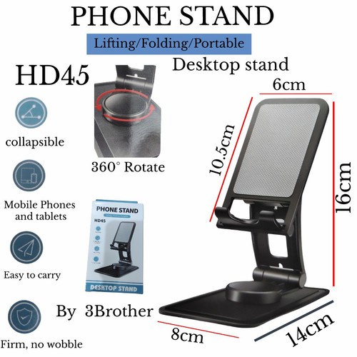 Holder Stand HP Holder Putar 360 derajat Folding Desktop HD-45 Holder stand Hp