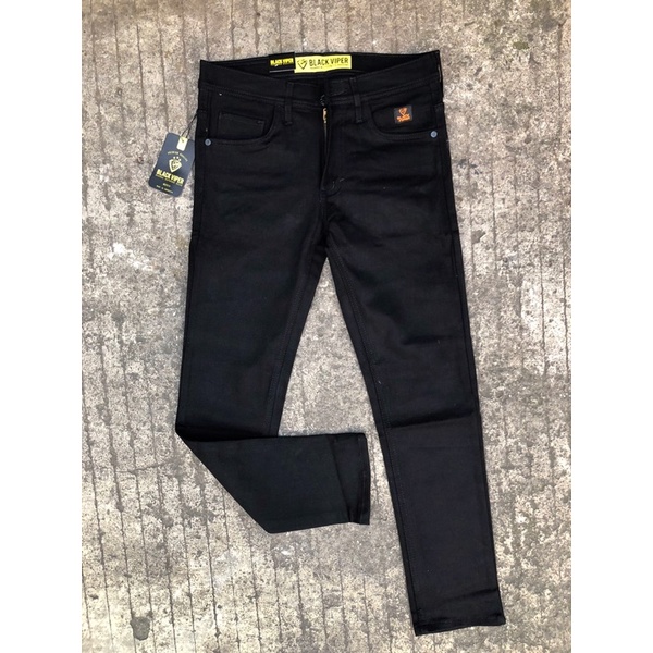 Celana panjang jeans street pria hitam polos/celana panjang jeans skiny/celana panjang terbaru masa kini