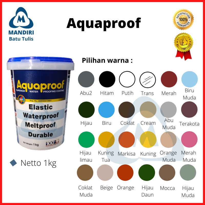 Jual Aquaproof Cat Pelapis Anti Bocor 1kg Aqua Proof Abu Clear Putih Shopee Indonesia 0508