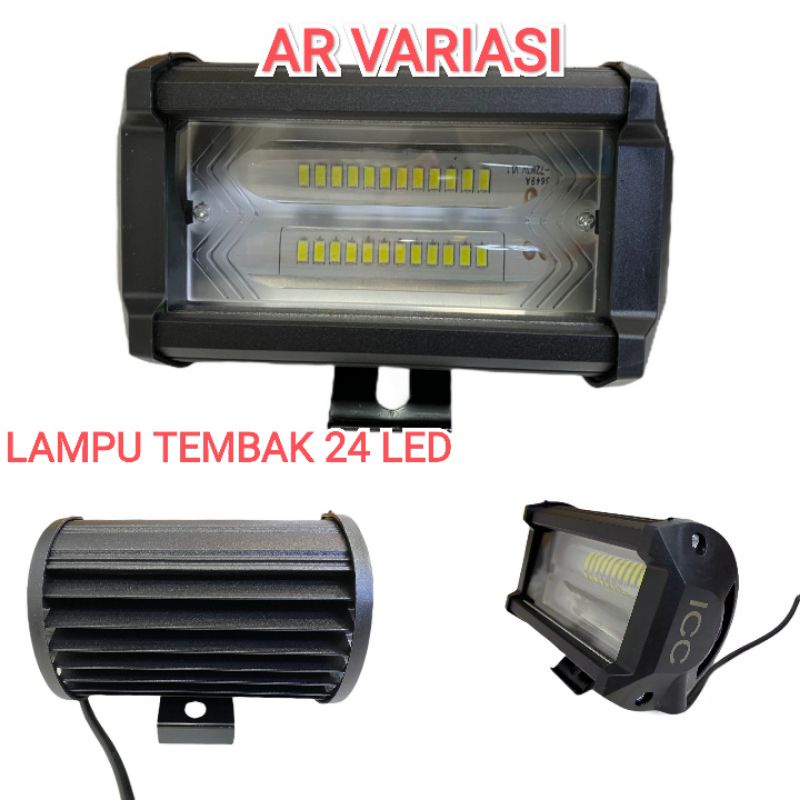 LAMPU TEMBAK MOTOR 24 LED LENSA OVAL CEMBUNG