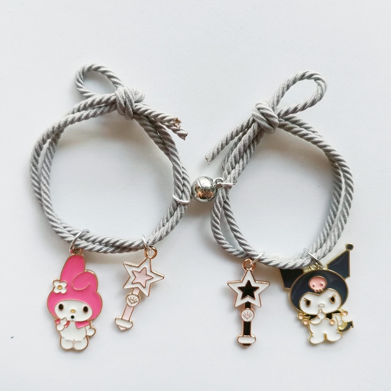 Gelang Magnet Couple Kartun kurumi Tom and jerry 2 pcs/ sepasang model jepang terbaru imut lucu cocok untuk pertemanan-Kurumi Grey