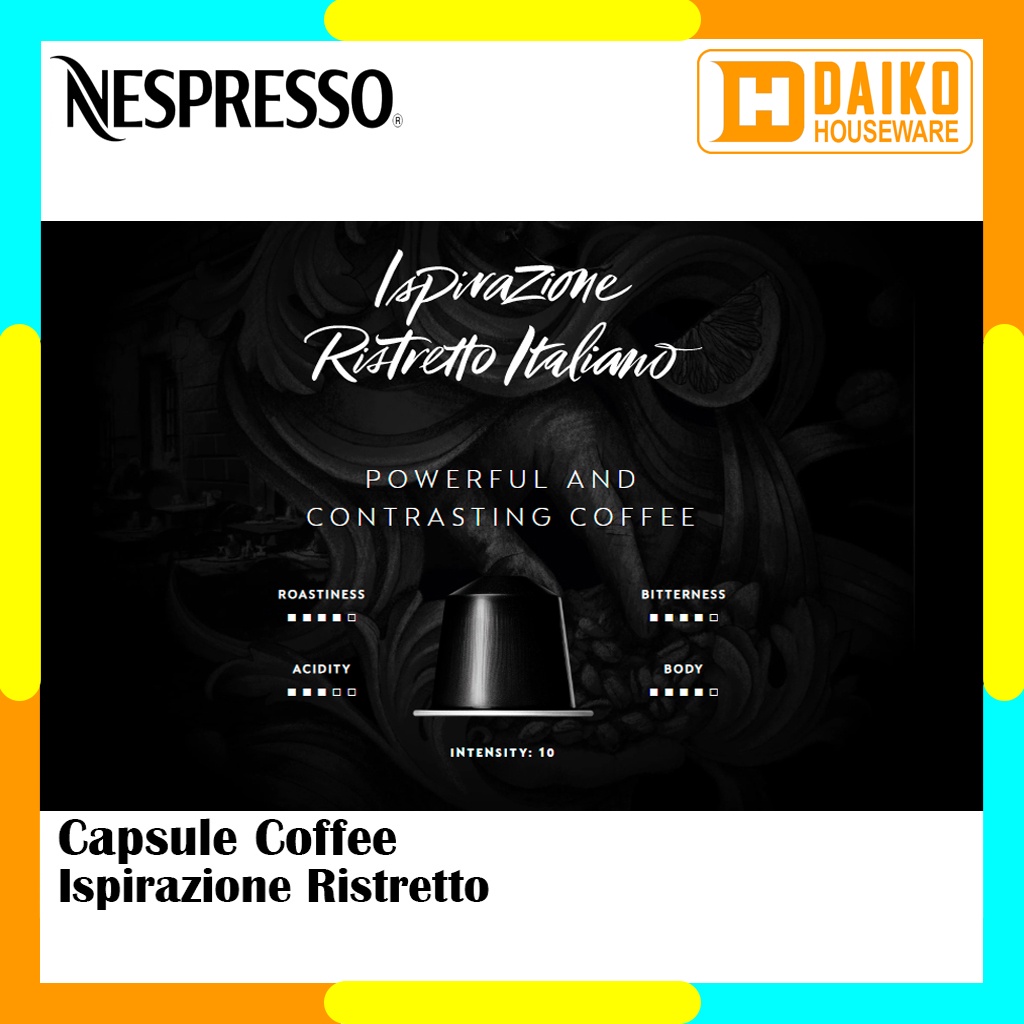 Capsule Nespresso Ristretto Original Nestle 1 Pack - Coffee Ispirazione Italiana Kopi Kapsul Expired Panjang