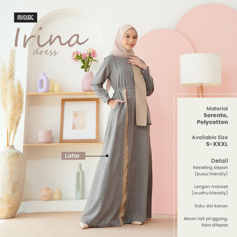 GAMIS IRINA DRESS GREYSTONE &amp; LATTE • MYSURE