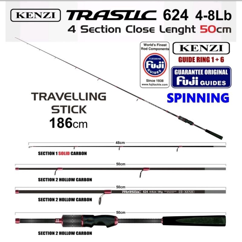 JORAN PANCING CASTING UL KENZI TRASTIC 624 TRAVEL ROD