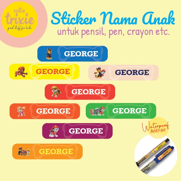 

Sticker Label Nama Anak Pensil Paw Patrol