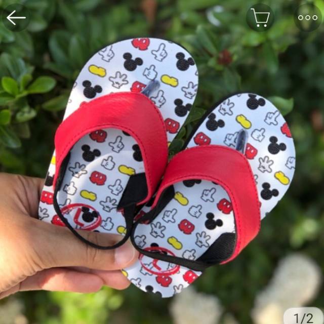 Sandal anak /bayi motif mickey, sandal Loklin solo