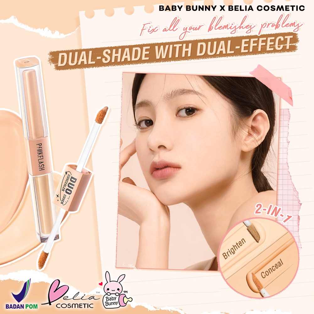 ❤ BELIA ❤ PINKFLASH Duo Cover Concealer PF-F18 | 2 in 1 Concealer | Dual Shade | Coverage | Pink Flash | BPOM