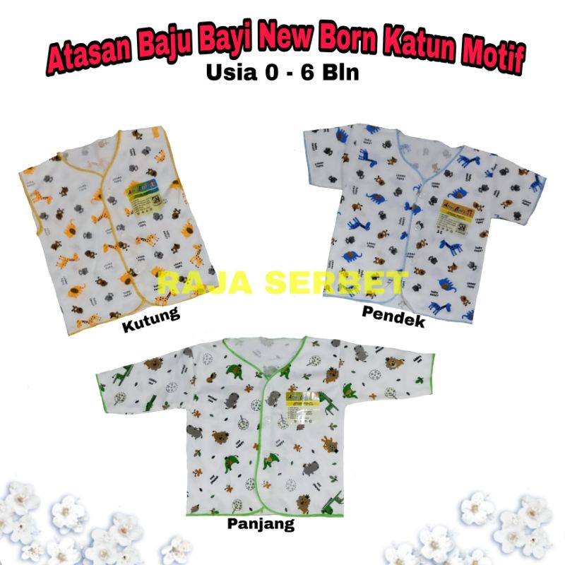 Atasan Baju Bayi New Born katun motif  ( 1Pc)  AR