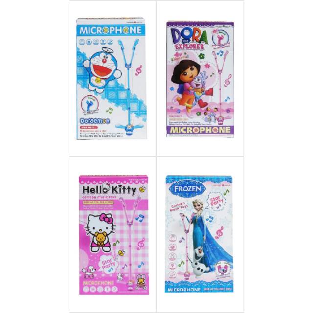 MAINAN MICROPHONE DOUBLE KITTY / DORAEMON / FROZEN / DORA