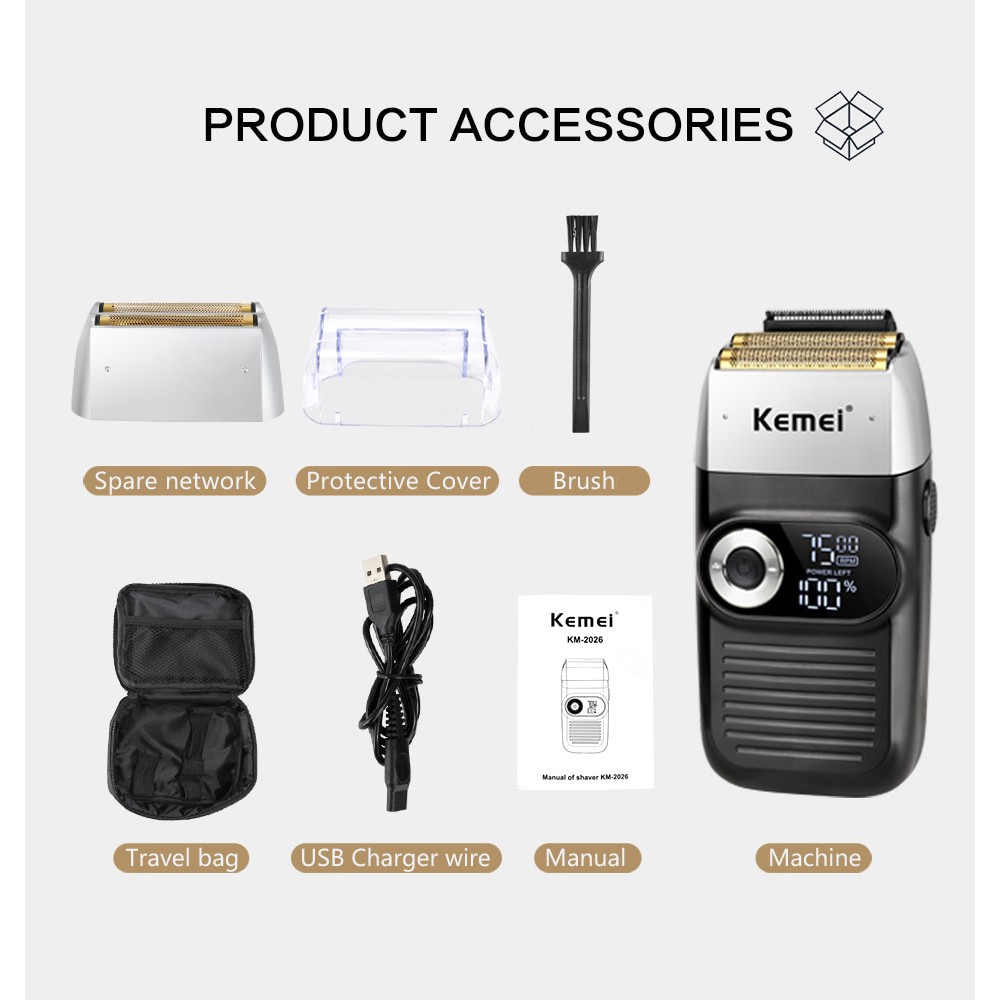 RB Kemei KM-2026 Shaver Alat Mesin Cukur Jenggot Kumis Shaver Kemei KM 2026