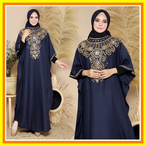Kaftan Wanita Terbaru Kekinian 2022 Bordir Emas "Agata Kaftan" Real Pict Ori By Mieux, Fit To Jumbo 