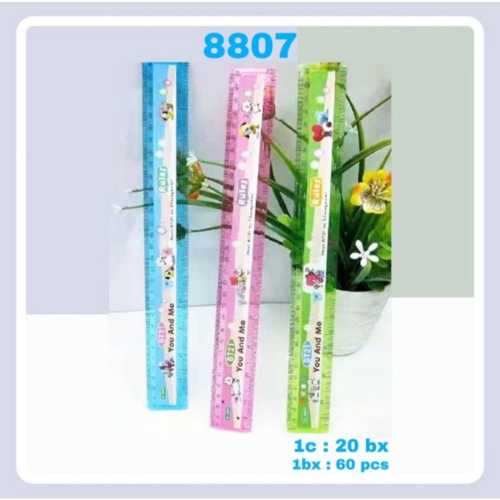 

HD Penggaris Plastik 30cm Warna Bergambar / Garisan 30cm