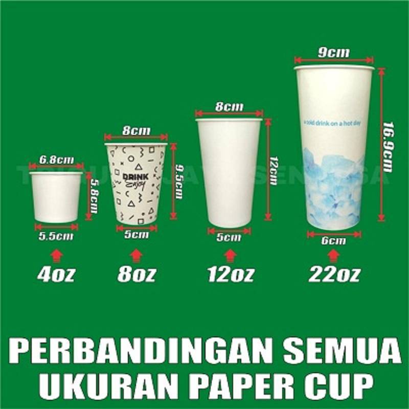 Paper Cup 12oz pack 50pcs Gelas Kertas Kopi 360ml Coffee 12 Oz Surabaya