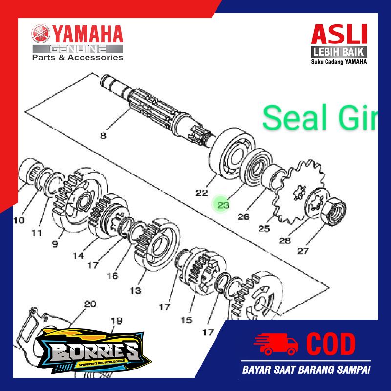 SEAL SET MESIN RX KING 7PCS ORIGINAL YGP RXKING RXK RX-KING SIL KRUK AS GIR GEAR DEPAN SELAH ENGKOL