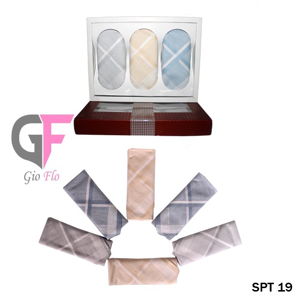 GIOFLO Sapu Tangan Katun Aksesoris Pria Isi 6 PCs Multicolor / SPT 19