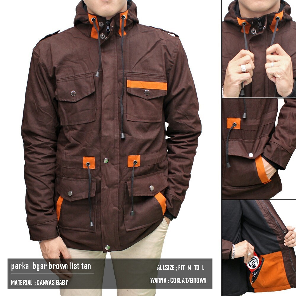 Jaket Parka Pria Brown Original BGSR