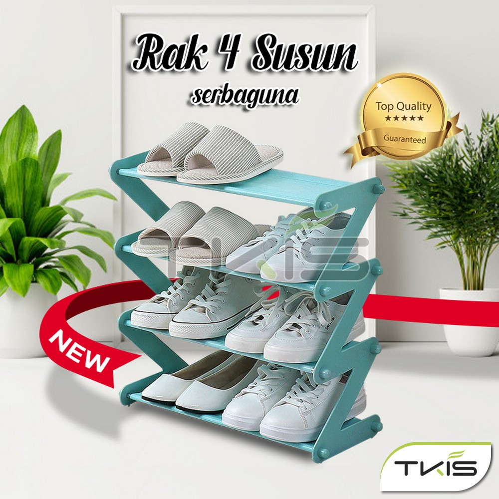 Rak Sepatu 4 Susun Shoe Rack Sandal  Holder Mudah Bongkar 