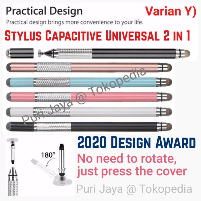 

Stylus Pen Capacitive 2 In 1 Tablet Hp Android Ios Pulpen Layar Sentuh