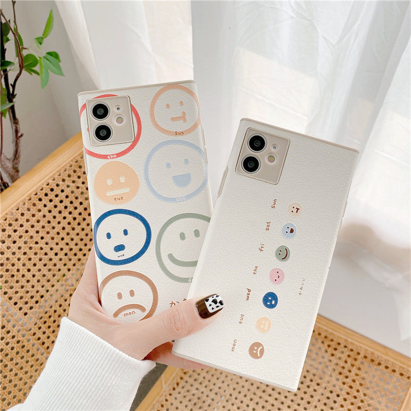 Casing Ponsel Emoticon Smiley Cangkang Lurus IPhone 11 12promax Cute iPhone Case 7 Mile 8Plus SE X All-Inclusive XS Drop Protection XR XSMAX 11promax 12 12promax