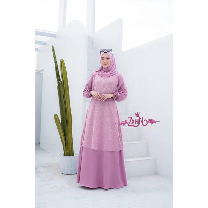 DRESS AZAHRA BRUKAT DAN MANDA LIST PUTIH ORI ZAHIN ITYCREPE HQ