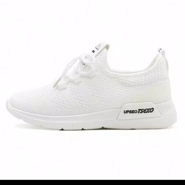 Preloved Sepatu sneakers wanita bahan lembut Sepatu Rajut Warna Putih Size 38