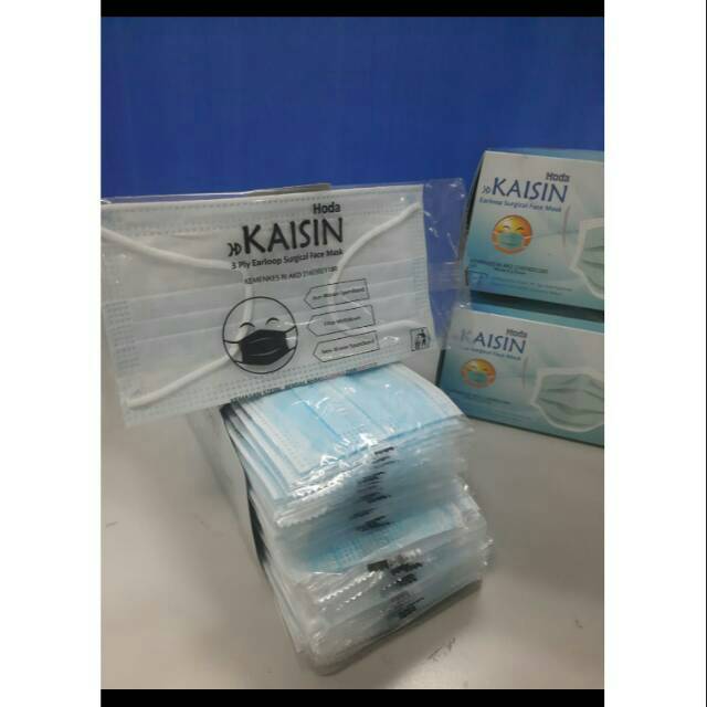 MASKER KAISIN MASKER KESEHATAN MASKER STANDAR SENSI MASKER MURAH  3 PLY EARLOOP SURGICAL FACE MASK