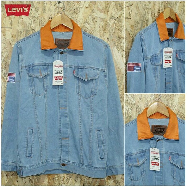 PROMO Jaket  DILAN Jeans Bendera USA amerika Pria  Levis 