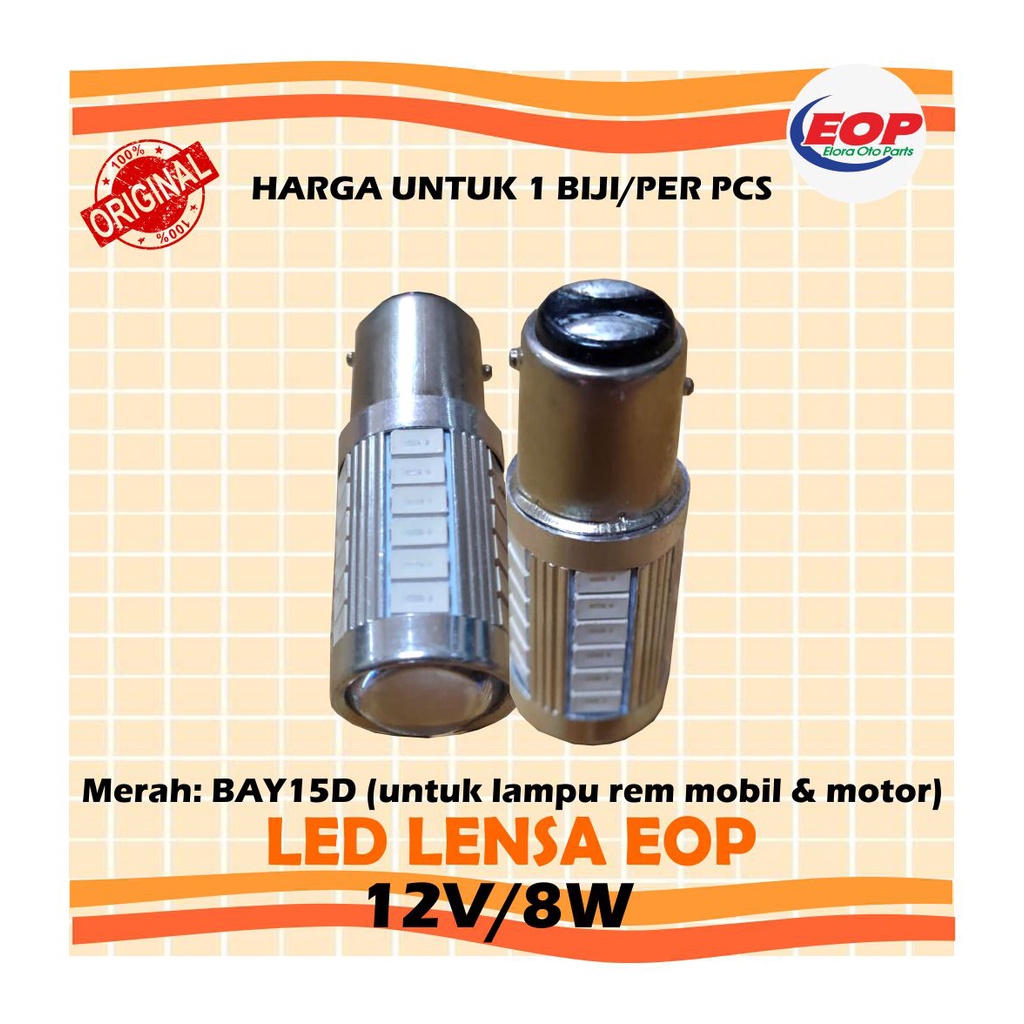 Lampu LED Bayonet Rem Sein Mundur 1157 33 MATA Lensa Mobil Motor