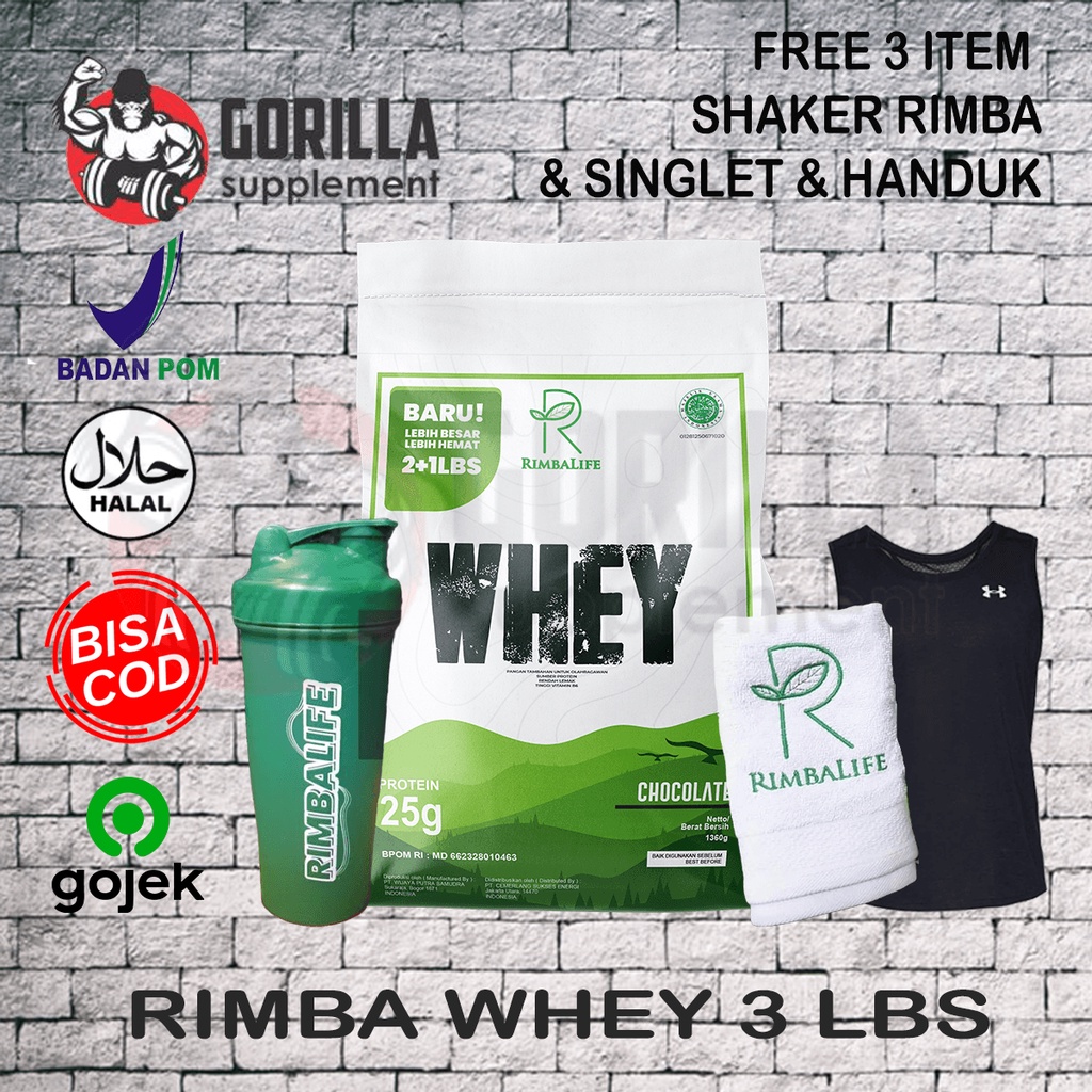 RIMBALIFE Rimba Whey 3lbs 3lb RimbaWhey Whey Protein Isolate Concentrate BPOM HALAL MUI