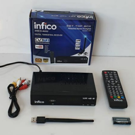SET TOP BOX FREE DONGLE WIFI INFICO ITB-202 RECEIVER TV DIGITAL