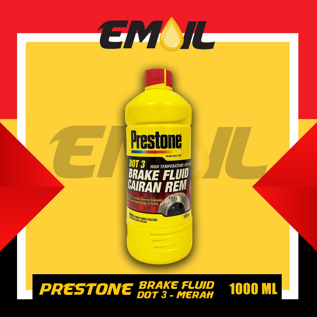 MINYAK REM PRESTONE DOT 3 BRAKE FLUID CAIRAN REM MERAH ISI 1000 ml