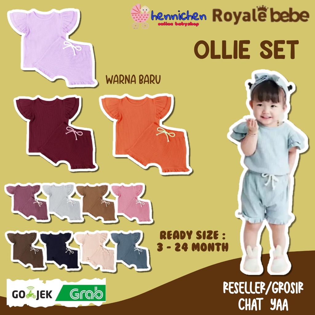 ROYALE BEBE SETELAN OLLIE SET SETELAN RUFFLE SET PIYAMA ANAK PIYAMA BAYI