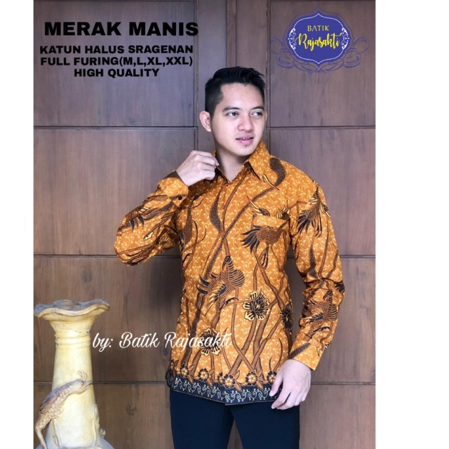 Kemeja Batik MERAK MANIS FULL FURING Katun Halus Ori Solo