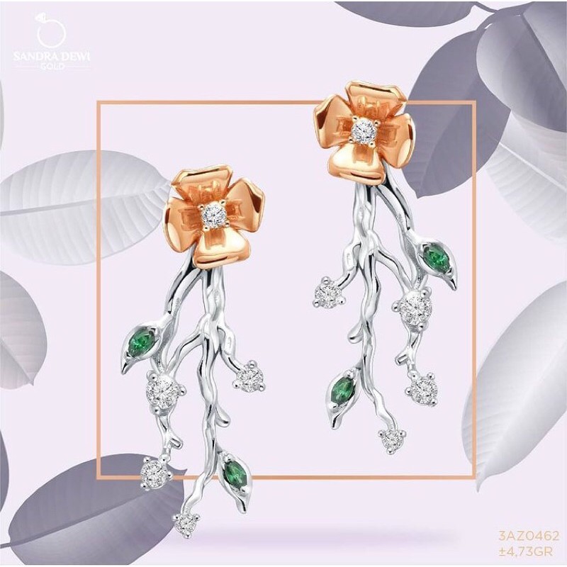 Sandra Dewi Gold Anting Flower Garden Rose